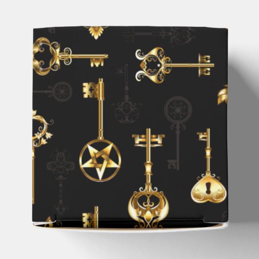 Naadloos patroon met gouden sleutels bedankdoosjes (Bovenkant)