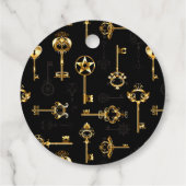 Naadloos patroon met gouden sleutels bedankjes labels (Achterkant)