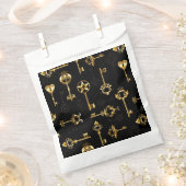 Naadloos patroon met gouden sleutels bedankzakje (Geknipt)