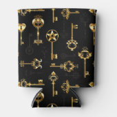 Naadloos patroon met gouden sleutels blikjeskoeler (Voorkant)