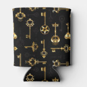 Naadloos patroon met gouden sleutels blikjeskoeler (Achterkant)