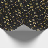 Naadloos patroon met gouden sleutels cadeaupapier (Hoek)