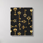 Naadloos patroon met gouden sleutels canvas afdruk (Voorkant)