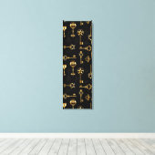 Naadloos patroon met gouden sleutels canvas afdruk (Insitu (Houten vloer))