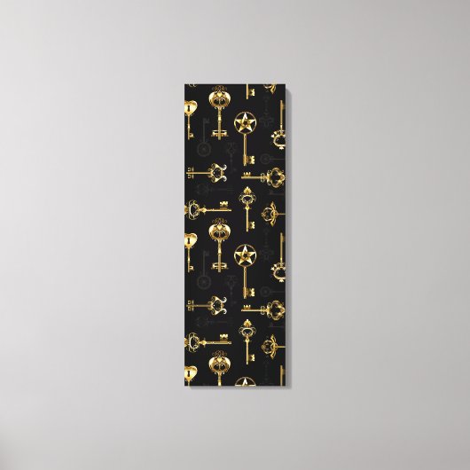 Naadloos patroon met gouden sleutels canvas afdruk (Voorkant)
