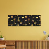 Naadloos patroon met gouden sleutels canvas afdruk (Insitu (Woonkamer))