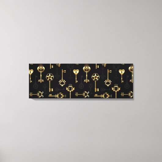 Naadloos patroon met gouden sleutels canvas afdruk (Voorkant)