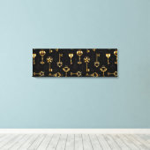 Naadloos patroon met gouden sleutels canvas afdruk (Insitu (Houten vloer))