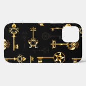 Naadloos patroon met gouden sleutels Case-Mate iPhone case (Achterkant (horizontaal))