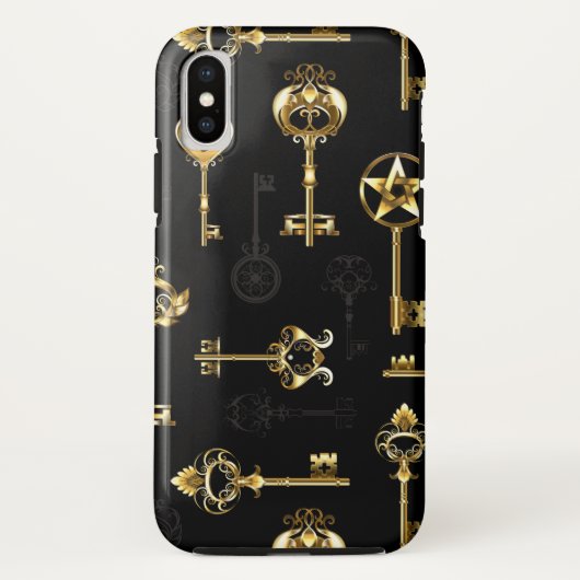 Naadloos patroon met gouden sleutels Case-Mate iPhone case (Achterkant)