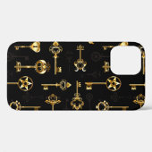 Naadloos patroon met gouden sleutels Case-Mate iPhone case (Achterkant (horizontaal))