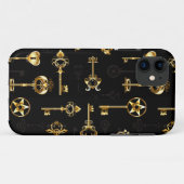 Naadloos patroon met gouden sleutels Case-Mate iPhone case (Achterkant (horizontaal))
