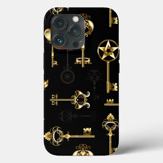 Naadloos patroon met gouden sleutels Case-Mate iPhone case (Achterkant)