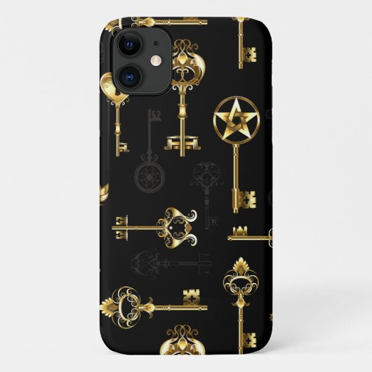 Naadloos patroon met gouden sleutels Case-Mate iPhone case (Achterkant)