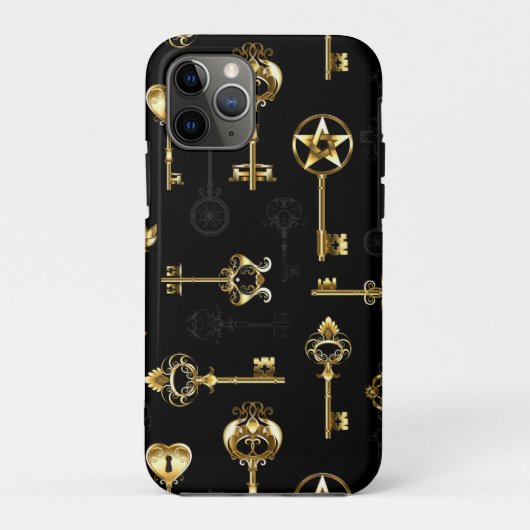 Naadloos patroon met gouden sleutels Case-Mate iPhone case (Achterkant)