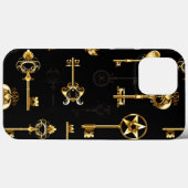 Naadloos patroon met gouden sleutels Case-Mate iPhone case (Achterkant (horizontaal))