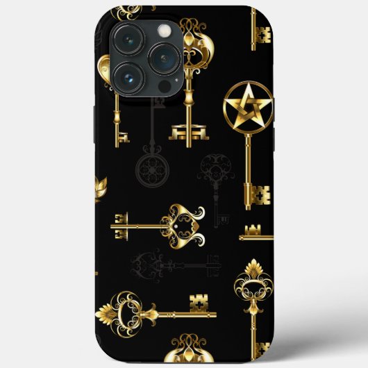 Naadloos patroon met gouden sleutels Case-Mate iPhone case (Achterkant)