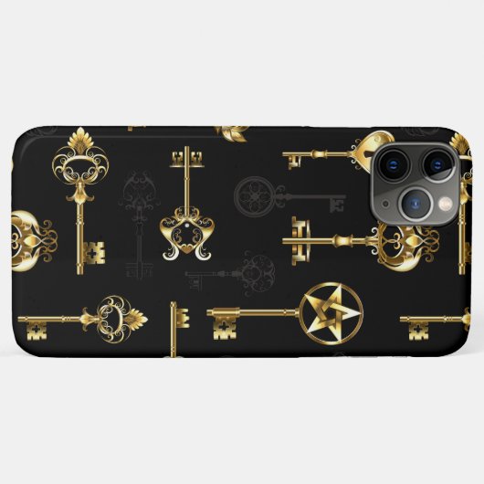 Naadloos patroon met gouden sleutels Case-Mate iPhone case (Achterkant (horizontaal))