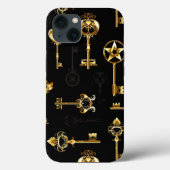 Naadloos patroon met gouden sleutels Case-Mate iPhone case (Achterkant)