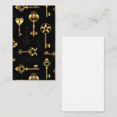 Naadloos patroon met gouden sleutels contactkaartje (Voorkant / Achterkant)