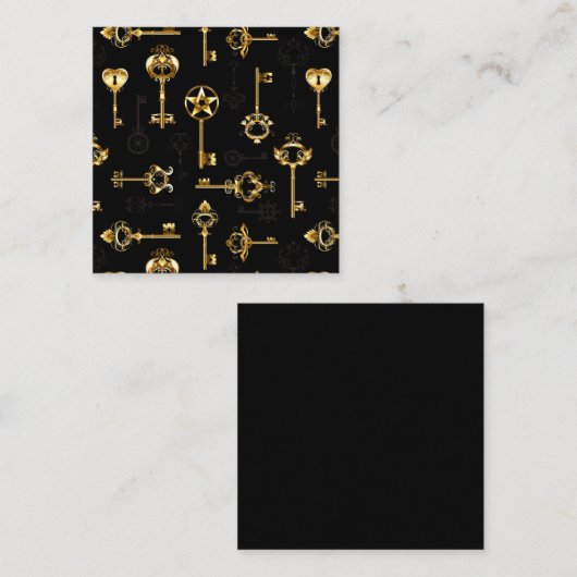 Naadloos patroon met gouden sleutels contactkaartje (Voorkant / Achterkant)