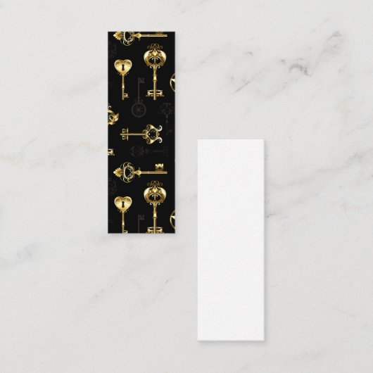Naadloos patroon met gouden sleutels contactkaartje (Voorkant / Achterkant)