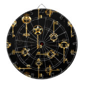 Naadloos patroon met gouden sleutels dartbord (Voorkant)