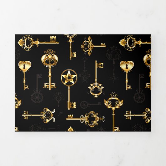 Naadloos patroon met gouden sleutels drieluik aankondiging (Cover)