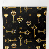 Naadloos patroon met gouden sleutels drieluik aankondiging (Binnenzijde eerst)