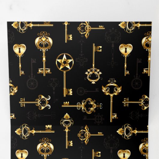 Naadloos patroon met gouden sleutels drieluik aankondiging (Binnenzijde eerst)