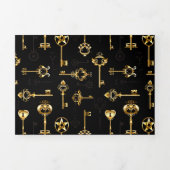 Naadloos patroon met gouden sleutels drieluik kaart (Cover)