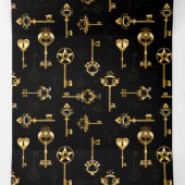 Naadloos patroon met gouden sleutels drieluik kaart (Binnenkant midden)