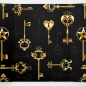 Naadloos patroon met gouden sleutels drieluik wenskaart (Binnenkant midden)