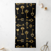 Naadloos patroon met gouden sleutels drieluik wenskaart (Binnen)