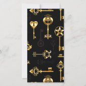 Naadloos patroon met gouden sleutels feestdagenkaart (Voorkant)