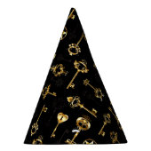 Naadloos patroon met gouden sleutels feesthoedjes (Rechts)