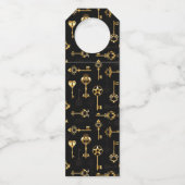 Naadloos patroon met gouden sleutels flessenhanger (Achterkant)