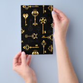 Naadloos patroon met gouden sleutels flyer (Hand)