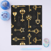 Naadloos patroon met gouden sleutels flyer (Enkel)