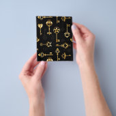 Naadloos patroon met gouden sleutels flyer (Hand)