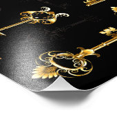 Naadloos patroon met gouden sleutels foto afdruk (Hoek)