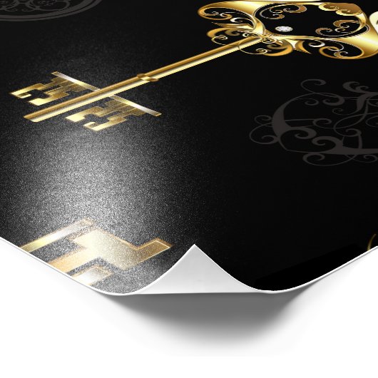 Naadloos patroon met gouden sleutels foto afdruk (Hoek)