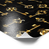 Naadloos patroon met gouden sleutels foto afdruk (Hoek)