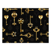 Naadloos patroon met gouden sleutels foto afdruk (Voorkant)