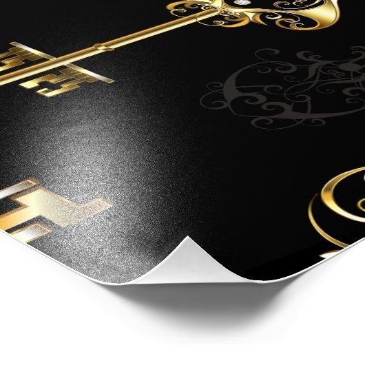 Naadloos patroon met gouden sleutels foto afdruk (Hoek)