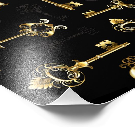 Naadloos patroon met gouden sleutels foto afdruk (Hoek)