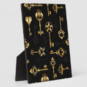 Naadloos patroon met gouden sleutels fotoplaat (Zijkant)