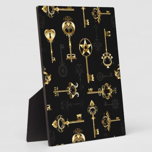 Naadloos patroon met gouden sleutels fotoplaat (Zijkant)