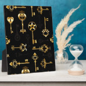 Naadloos patroon met gouden sleutels fotoplaat (Zijkant)