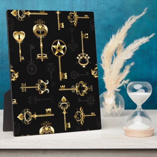 Naadloos patroon met gouden sleutels fotoplaat (Zijkant)